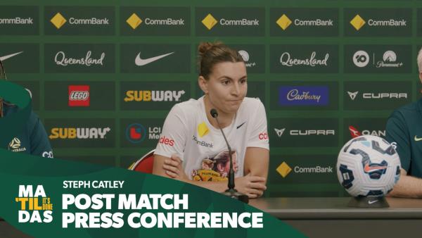Steph Catley | Post Match Press Conference | CommBank Matildas v Brazil
