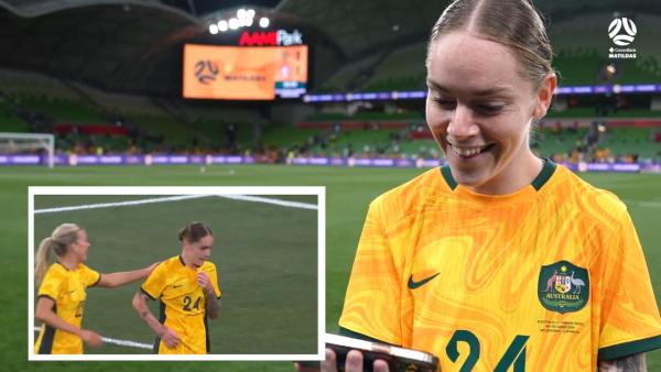 Sharn Freier reacts to her debut goal 🎥