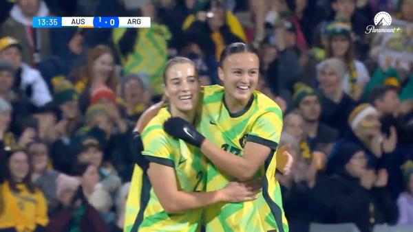 GOAL: Amy Sayer opens the scoring for the Matildas | Australia v Argentina Game 2 | International Friendly 2025