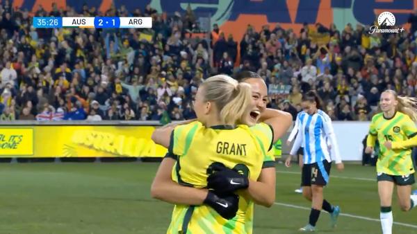 GOAL: Amy Sayer has the last say of the first half | Australia v Argentina Game 2 | International Friendly 2025