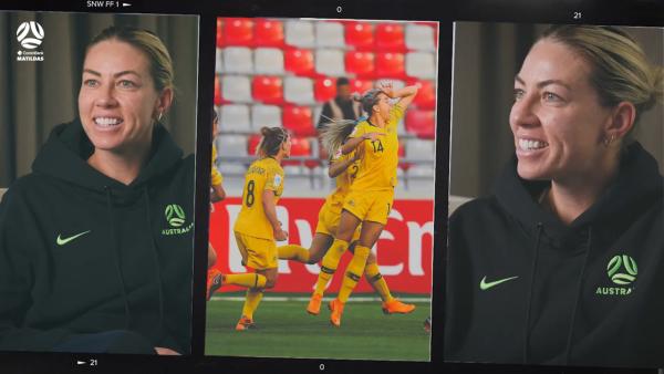 Alanna Kennedy reacts to her goal from the 2018 Women's Asian Cup ⚽️🎥