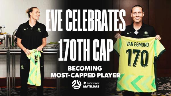 🎥 Watch the moment EVE is presented with her 170th jersey, commemorating becoming Australia's most-capped player! 