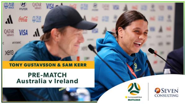 Sam Kerr & Tony Gustavsson | FIFA Women's World Cup Pre-Match Press Conferece | CommBank Matildas