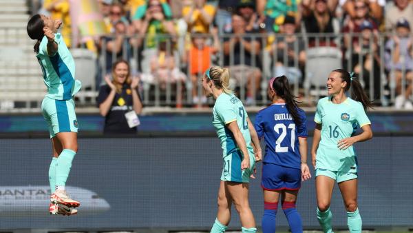GOAL: Hometown-hero Sam Kerr finds the net
