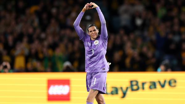 FAREWELL: Lydia Williams leaves the pitch as a Matilda for the final time