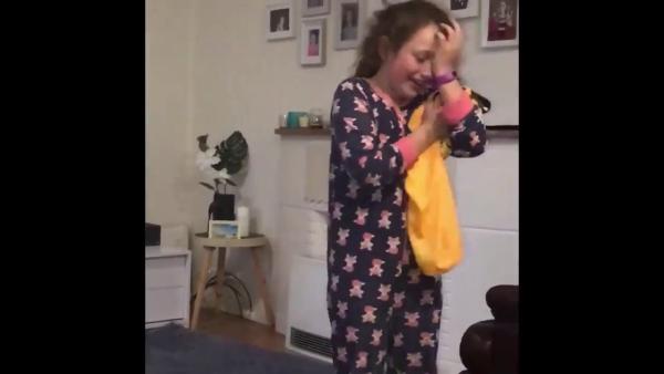 Young girl brought to tears after receiving Sam Kerr jersey as a gift