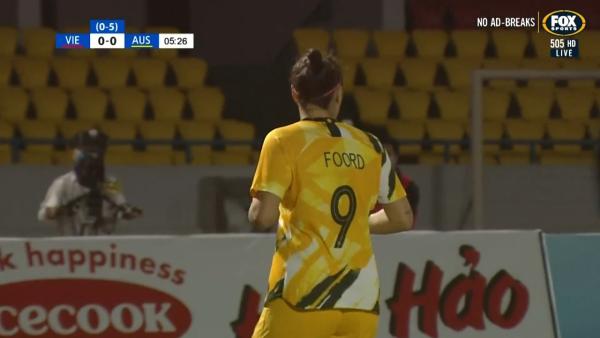CHANCE: Kerr - Foord almost provides for Matildas opener