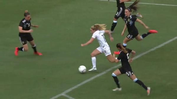 New Zealand open the scoring against Argentina