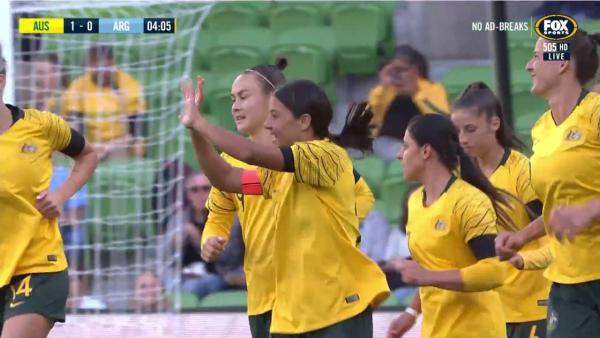 Sam Kerr kick starts the action in Melbourne