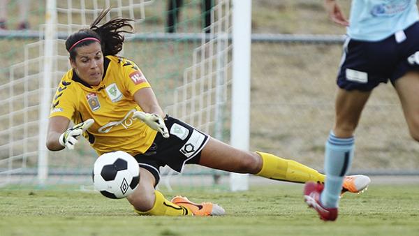 Canberra United goalkeeper Lydia Williams in action during last season's Westfield W-League.