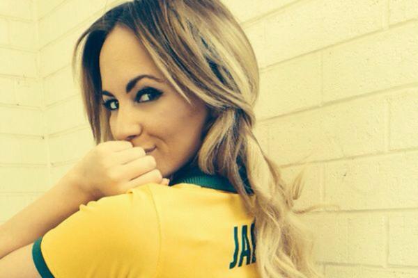 Samantha Jade loving her Socceroos song