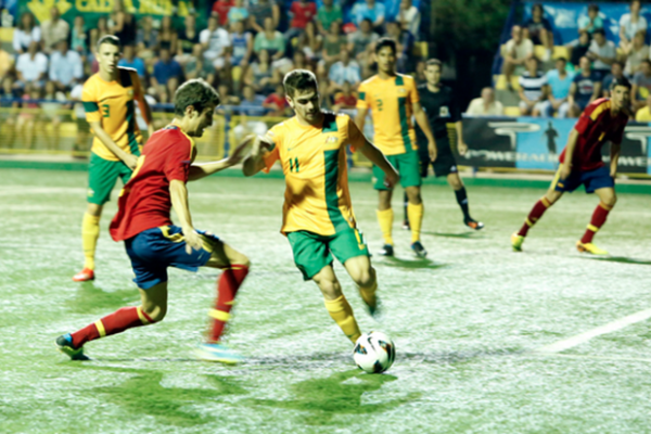 Young Socceroos go close to taking down Spain