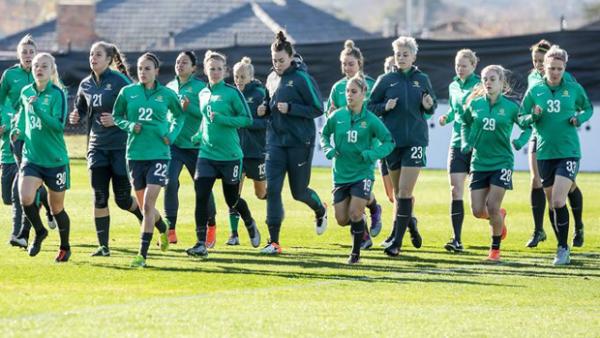 The Westfield Matildas are put though their paces in Ballarat.