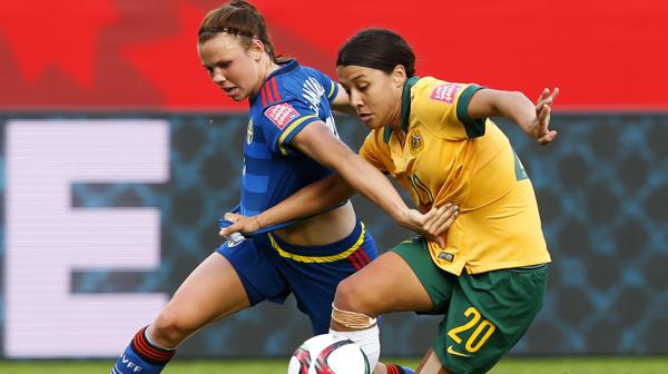 Sam Kerr put in a tireless effort for the Matildas against Sweden.