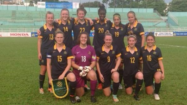 The Young Matildas starting XI which faced Laos.