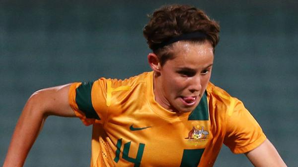 Ashleigh Sykes in action for the Westfield Matildas.