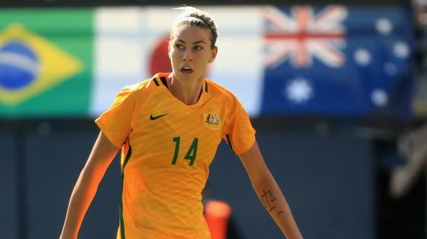Alanna Kennedy in action for the Westfield Matildas at the recent Tournament of Nations in the US.