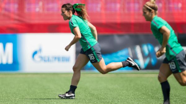Westfield Matildas Hayley Raso and Katrina Gorry.