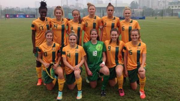 The Westfield Young Matildas starting XI against Hong Kong.