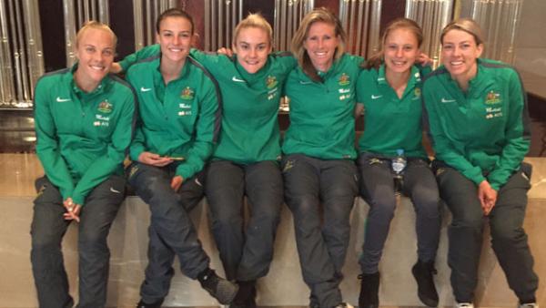 Lani Johnson with the Matildas.