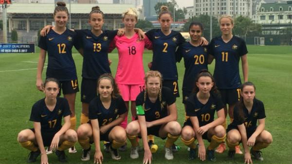 The Mini Matildas starting XI against Iraq in Hanoi.