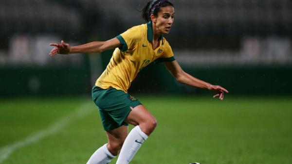 Leena Khamis in action for the Westfield Matildas against Vietnam.