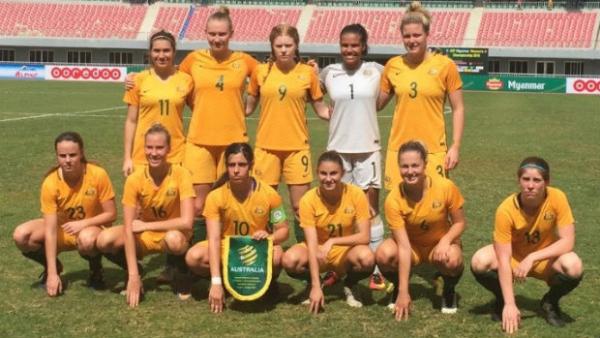 The Young Matildas starting XI against Myanmar.