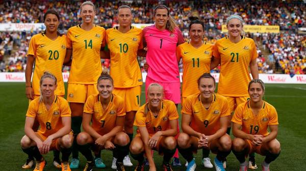 The Westfield Matildas starting XI against Brazil.