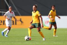 Kyah Simon on the ball against the Philippines 