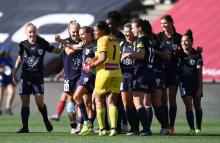 Sydney FC celebrate their win over Adelaide which won them the premiershup