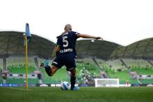 Courtney Nevin takes a corner kick