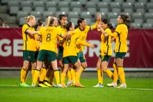 CommBank Matildas celebrate v Denmark