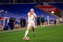 Lyon, France Ellie Carpenter (12 Olympique Lyonnais) in action during the UEFA Women™s Champions League game between Olympique Lyonnais and AS Roma at Groupama Stadium in Lyon, France. (Pauline FIGUET SPP)