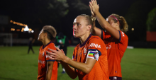 BRISBANE, AUSTRALIA - APRIL 25: Tameka Yallop of the Roar celebrates winning the A-League Women Elimination Final match between Brisbane Roar and Adelaide United at Spencer Park, on April 25, 2026, in Brisbane, Australia. (Photo by Chris Hyde/Getty Images)