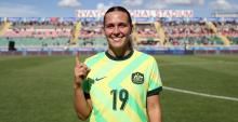 NAIROBI, KENYA - APRIL 11: Leticia McKenna of Australia poses for a photo following the FIFA Series 2026 match between Australia and Malawi at Nyayo National Stadium on April 11, 2026 in Nairobi, Kenya. (Photo by FIFA/FIFA via Getty Images)
