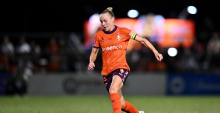 BRISBANE, AUSTRALIA - MAY 03: Tameka Yallop of Brisbane competes during Leg one of the A-League Women Semi Final series between Brisbane Roar and Wellington Phoenix at Spencer Park, on May 03, 2026, in Brisbane, Australia. (Photo by Albert Perez/Getty Images)